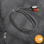 Câble Audio Type-C Mâle / 2 RCA Mâles Nylon Tressé 1.5m LinQ TPC3520