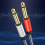 Câble Audio Type-C Mâle / 2 Jack 6.35mm Mâles Nylon Tressé 1.5m LinQ KL6309