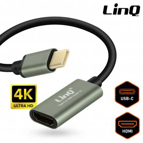 Câble Type-C / HDMI 4K 17cm LinQ H7084