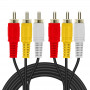 Audio Cable 3 RCA Male / 3 RCA Male Nylon Braided 5m LinQ 3R50