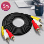Audio Cable 3 RCA Male / 3 RCA Male Nylon Braided 5m LinQ 3R50