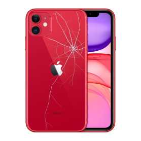 iPhone 11 64 Go Rouge - Cassé (Vitre arrière Cassé) - (TVA sur Marge)*