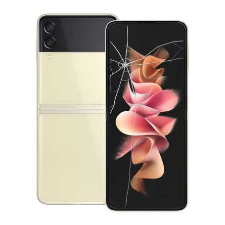 Flip Phone, Foldable Phone - Samsung Galaxy Z Flip3 5G 128GB - Beige (Screen Damaged), wholesale price