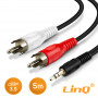 Câble Audio Jack 3.5mm Mâle / 2 RCA Mâle Nylon Tressé 5.0m LinQ MM0250