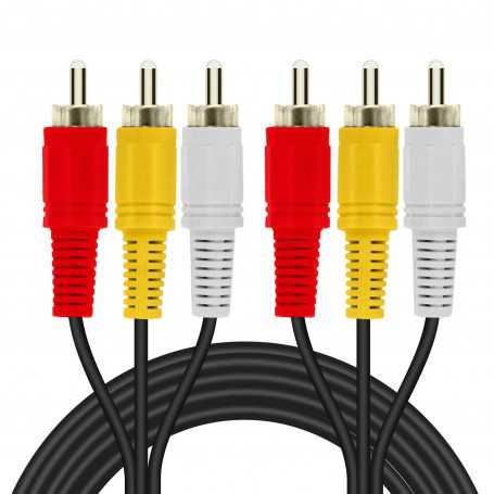 Audio Cable 3 RCA Male / 3 RCA Male Nylon Braided 1.8m LinQ 3R18