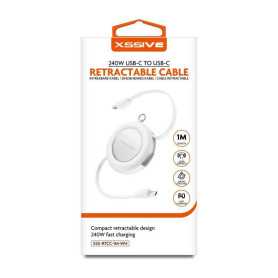 Retractable USB-C Cable 240 W Xssive XSS-RTCC-1M - White