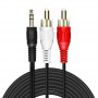 Câble Audio Jack 3.5mm Mâle / 2 RCA Mâles Nylon Tressé 3m LinQ MM0230