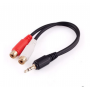 Câble Audio Jack 3.5mm Mâle / 2 RCA Femelles Nylon Tressé 30cm LinQ M3R2
