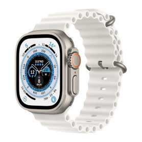 Apple Watch Ultra Cellulaire Titane 49mm Bracelet Océan Blanc Grade A avec Boîte et Accessoires Prix Compétitif