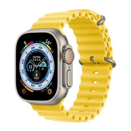 Achetez Apple Watch Ultra Cellulaire 49mm Titane Naturel avec Bracelet Jaune - Grade A, Boîte et Accessoires Inclus