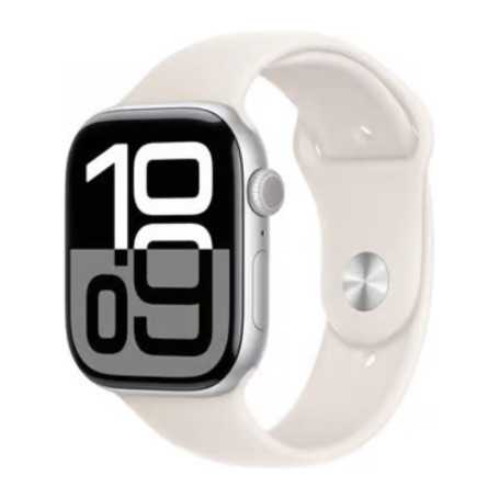 Smartwatch, Wearable - Montre Connectée Apple Watch Series 10 GPS 42 mm Blanc Aluminium avec Bracelet - Grade A (TVA Sur Marge)*