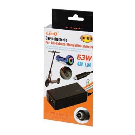 Chargeur Secteur Gyropode/Trottinettes/Vélo Électriques 63W / 42V 1.5A Embout 8.0*1.6mm LinQ T42-8016