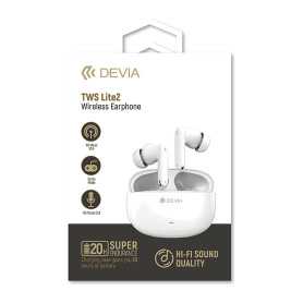 Écouteurs, Audio, Casques - Écouteurs Intra-Auriculaires sans Fil avec Boîtier de Charge USB-C Devia TWS Lite2 - Blanc, prix de 
