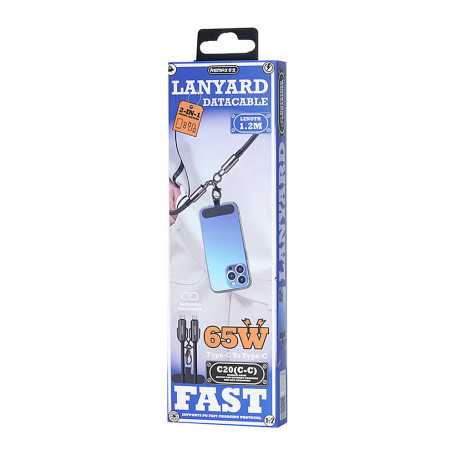 Câble Collier Ajustable Tressé USB-C REMAX C20 Noir | Etech-Parts