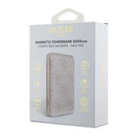 Charger, Battery - Power Bank PU MagSafe 5000 mAh Guess GUPB5FP4EMGP - Rose, wholesale price
