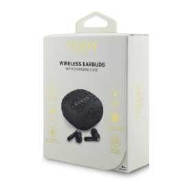 Earbuds, Earphones - Wireless Bluetooth Earphones Charging Case PU Type-C with 4G GUESS Logo GUTWST3P4EGK - Black, wholesale pri