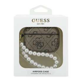 Étui, Housse - Coque de Protection pour AirPods Pro 2 PU Pearl Strap Classic Logo GUESS GUAP3P4E4PSK - Marron, prix de gros.