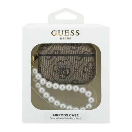 Case, Cover - Protective Case for AirPods Pro 2 PU Pearl Strap Classic Logo GUESS GUAP3P4E4PSK - Brown, wholesale price