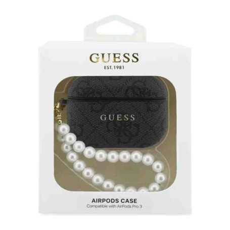 Earphone Cover, Case - Protective Case for AirPods Pro 2 PU Pearl Strap Classic Logo GUESS GUAP3P4E4PSK - Black, wholesale price