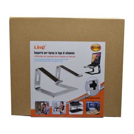 Support Ordinateur Portable / Macbook en Aluminium Ventilé, LinQ HD3269