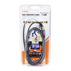 Câble Audio Type-C Mâle / Jack 3,5mm Mâle Nylon Tressé 1.5m LinQ TPC3519