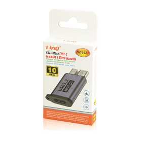Adaptateur Type C Femelle vers Micro Mâle LinQ HD9627 | Etech-Parts