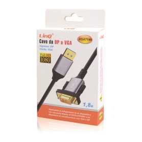 Câble DP vers VGA 1,8M Linq VGA7146 Qualité Supérieure pour Connexions Fiables
