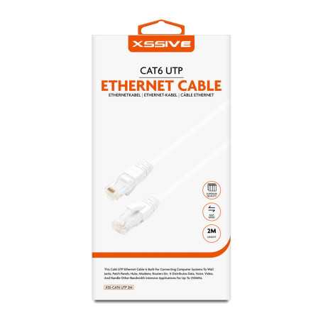 Câble Ethernet UTP Cat6 2M Xssive Blanc | Etech-Parts