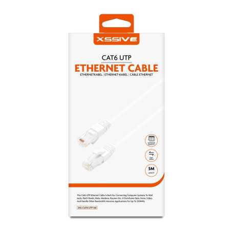 Connecteur Réseau, Câble LAN - Câble Ethernet UTP Cat6 5M Xssive - XSS-CAT6UTP5M - Blanc, prix de gros.