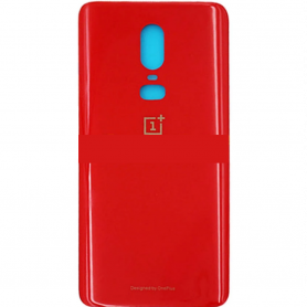 Back Glass OnePlus 6T Red + Adhesive (Without Logo)