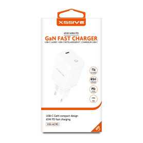 Adaptateur, Chargeur, Bloc d'alimentation - Mini Chargeur Rapide USB-C GaN PD 65W XSSIVE XSS-AC90, prix de gros.