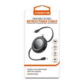 Retractable USB-C Cable 240W Xssive XSS-RTCC-1M Black