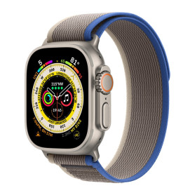 Apple Watch Ultra Cellulaire 49mm Titane Naturel avec Bracelet Trail Loop Bleu/Gris - Grade A avec Boîte et Accessoire