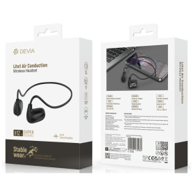 Écouteurs sans fil Bluetooth Devia TWS Lite1 Air Conduction - Noir