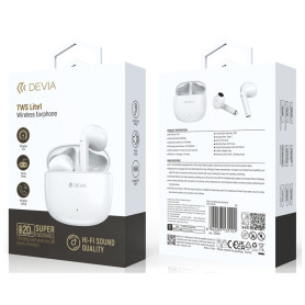 Devia TWS Lite1 Wireless Bluetooth Earbuds - White