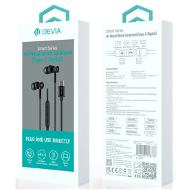 Écouteurs Intra-Auriculaires Filaires en Métal Devia Smart Series M1 EM110 - Noir