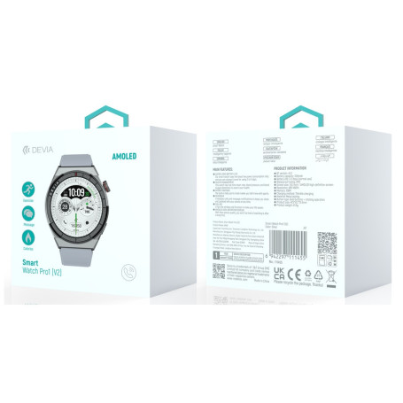 Montre Connectée Devia Smart Watch Pro1 - V2 - Argent