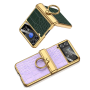 Protective Case with Ring - Samsung Galaxy Z Flip - Black Crocodile Effect