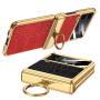 Protective Case with Ring - Samsung Galaxy Z Flip - Black Crocodile Effect
