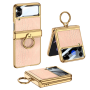 Protective Case with Ring - Samsung Galaxy Z Flip - Pink Crocodile Effect