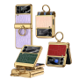 Protective Case with Ring - Samsung Galaxy Z Flip - Pink Crocodile Effect