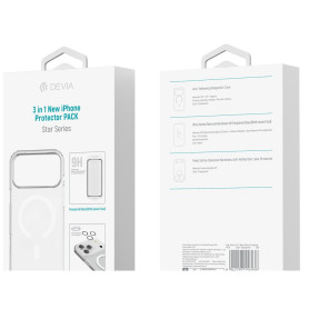 Pack de Protection 3 en 1 Coque + Verre Trempé + Protection Caméra Devia Star Series pour iPhone 18 Pro/Pro Max