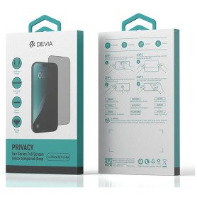 Verre Trempé Devia Van série Plein Ecran Anti - regard pour iPhone 16 Pro Max (avec outil d'assistance) - Transparent