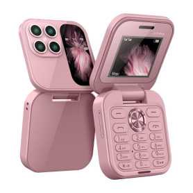 Mini Téléphone Portable i17 Pro Rose Dual Nano SIM - 2+16Go, Écran 1.77’’ - Compact et Élégant