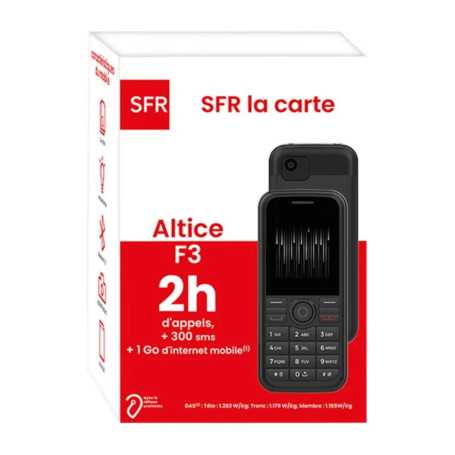 PACK Altice F3 avec Carte Sim 2h d'Appels + 300 SMS + 1Go Internet