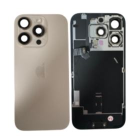 Dos, Vitre arrière - Vitre Arrière iPhone 16 Pro Max Titane Sable Avec MagSafe (Original Démonté) - Grade AB, prix de gros.