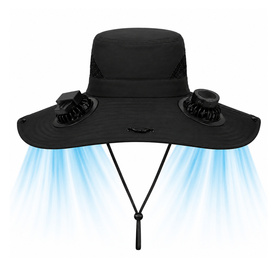 Chapeau de Soleil avec 2 Ventilateurs Solaire