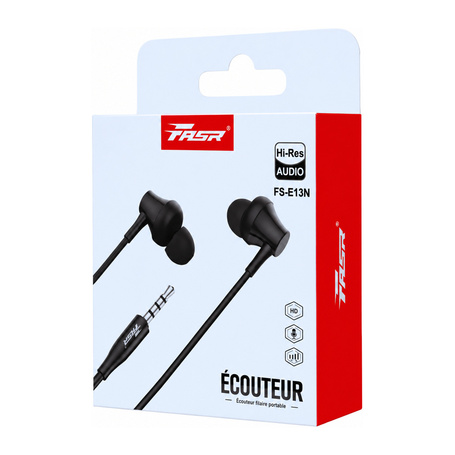E13N FASR Wired Jack Headphones - Black