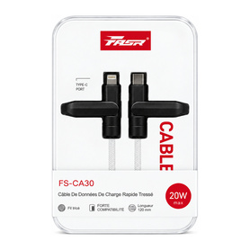FASR FS-CA30 20W Braided USB-C/Lightning Fast Charging Data Cable - 1.2M