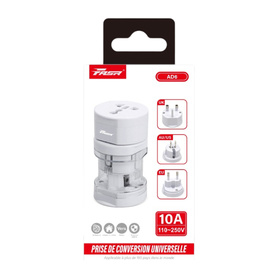 Universal Power Adapter UK / AU / US / EU 10A - FASR AD6 - White